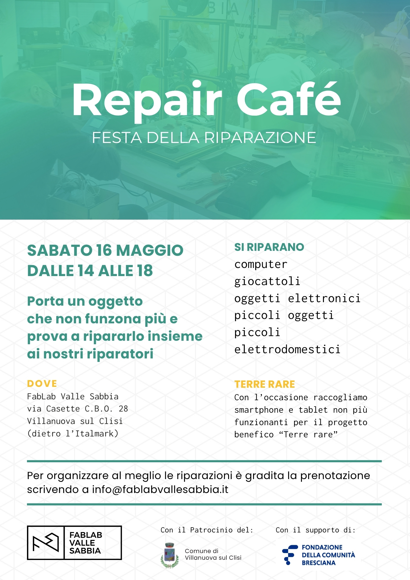Locandina Repair café: festa della riparazione