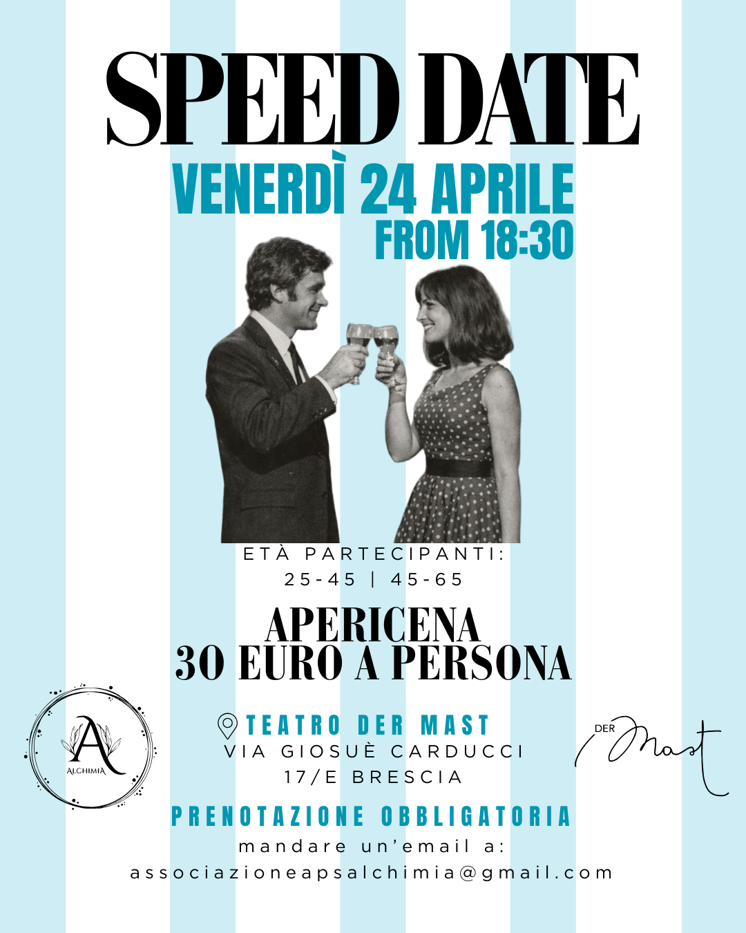 Locandina Speed date al teatro der mast