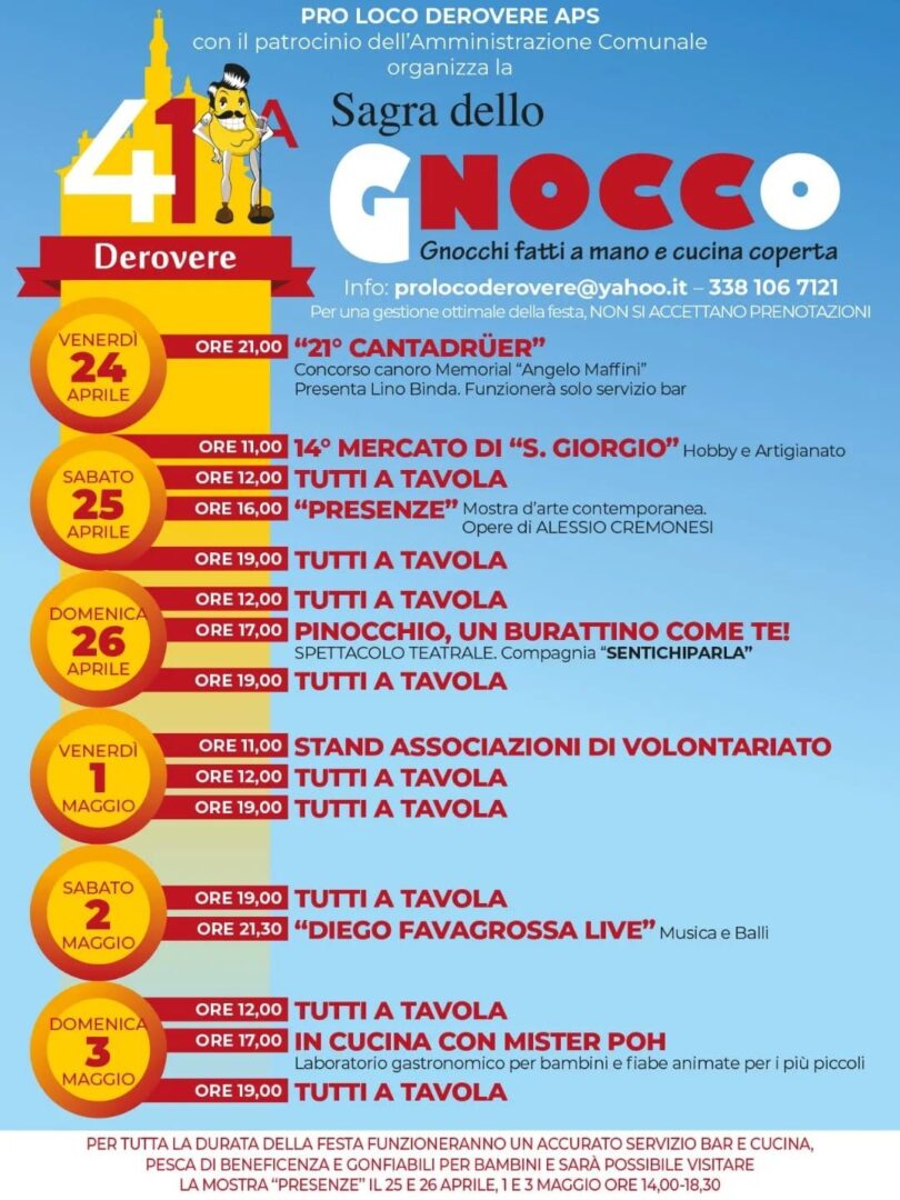 Locandina Sagra dello Gnocco di Derovere
