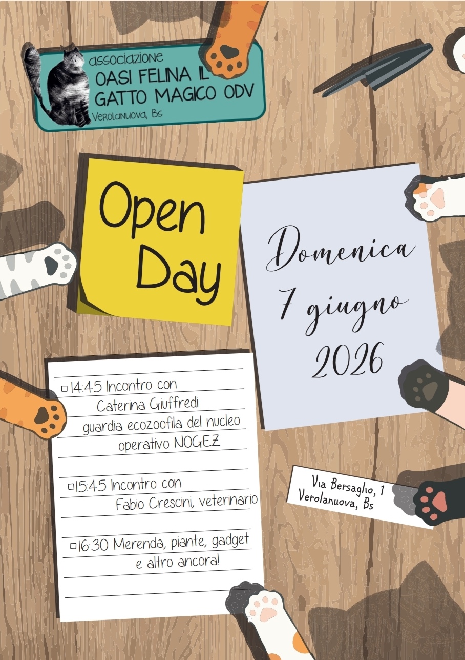 Locandina Open day oasi felina