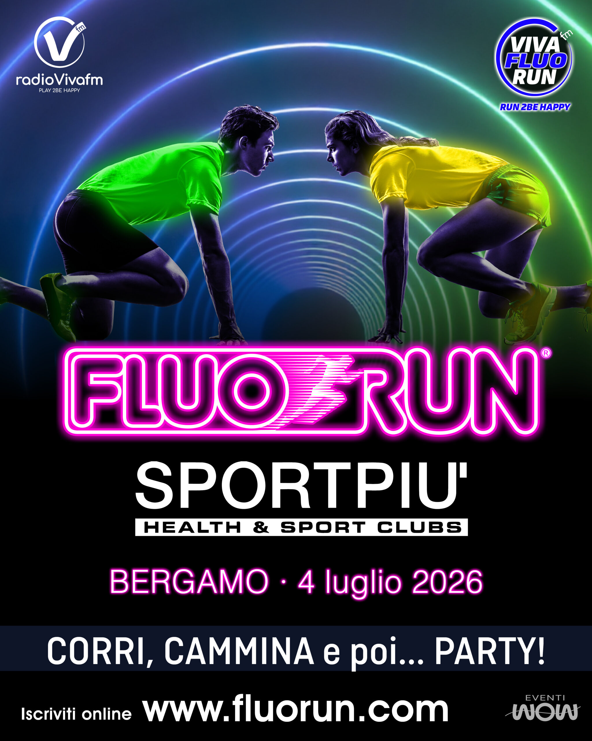 Locandina Viva fluo run bergamo