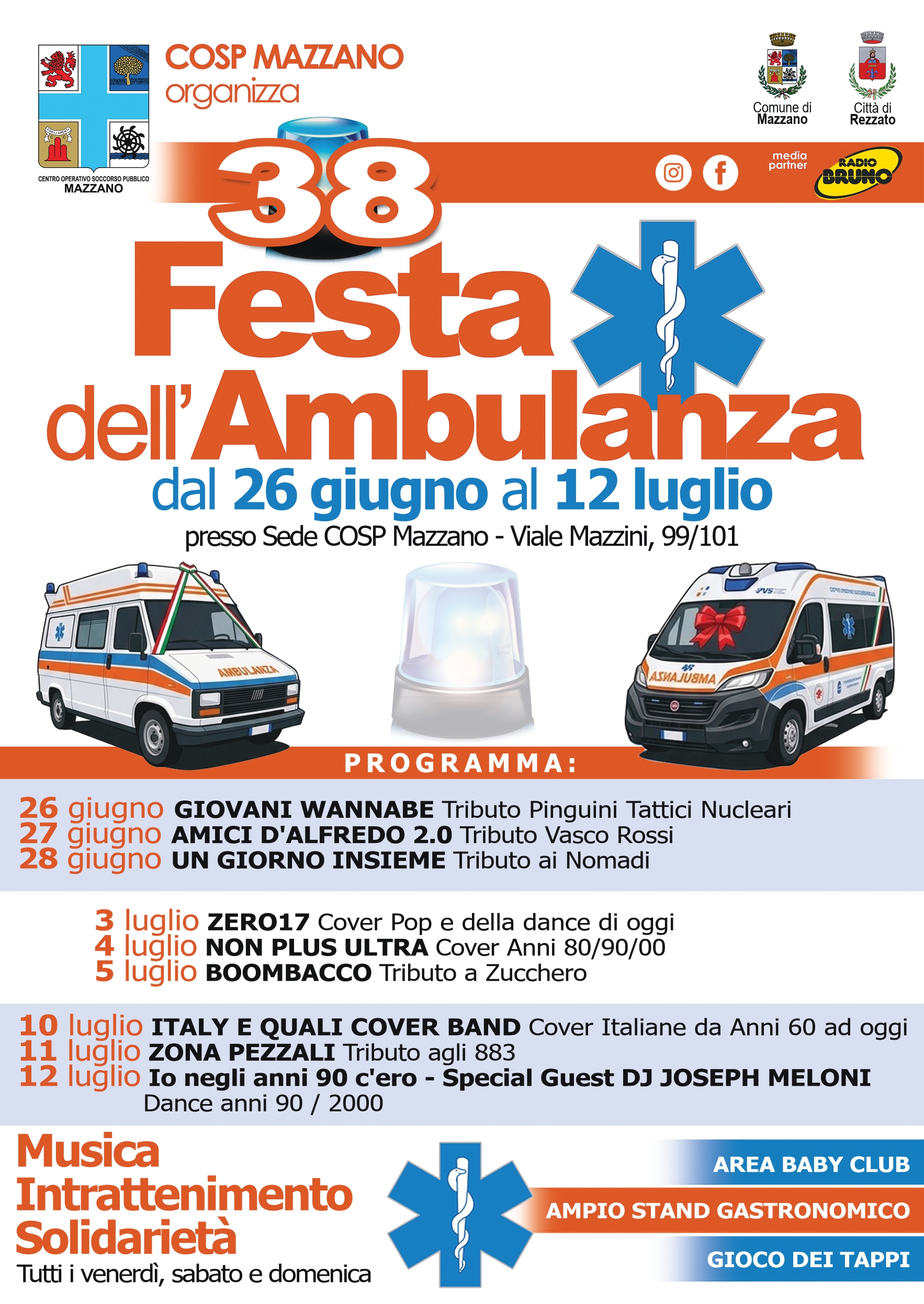 Locandina Festa ambulanza COSP Mazzano