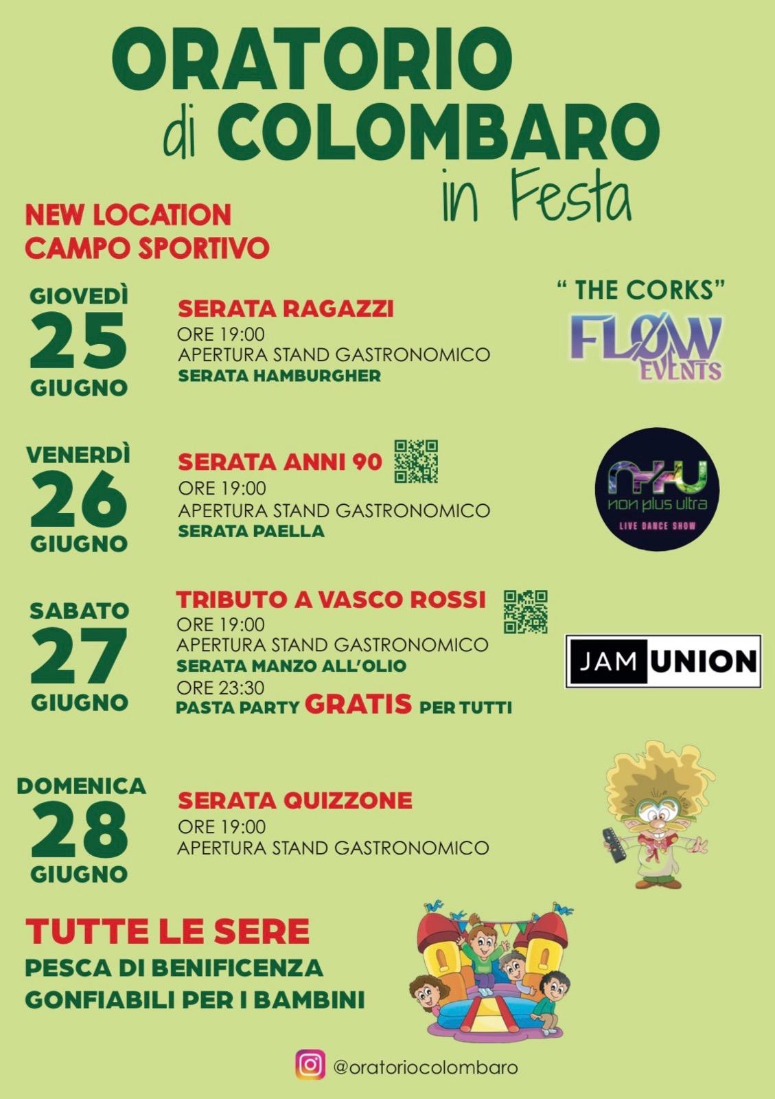 Locandina Oratorio di colombaro in festa