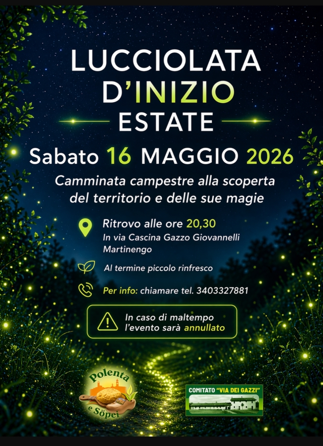 Locandina Lucciolata d'inizio estate