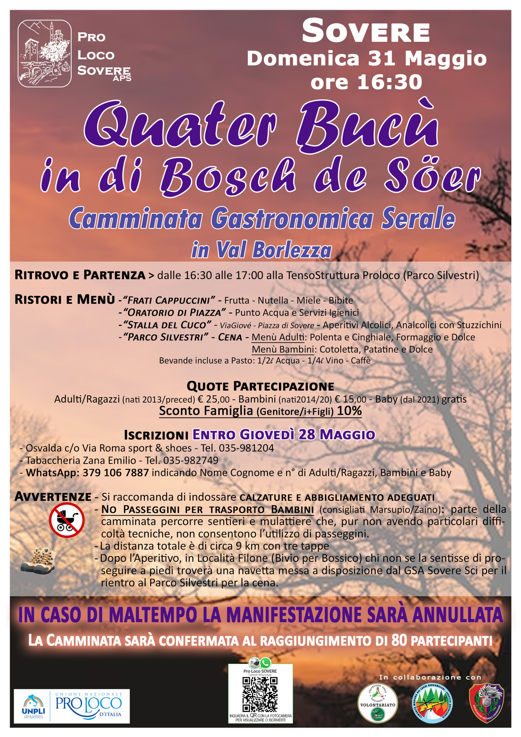 Locandina Camminata gastronomica serale
