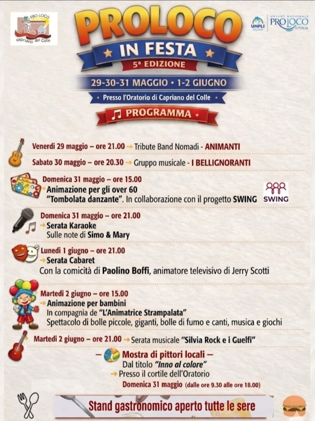 Locandina Proloco in Festa a Capriano del Colle