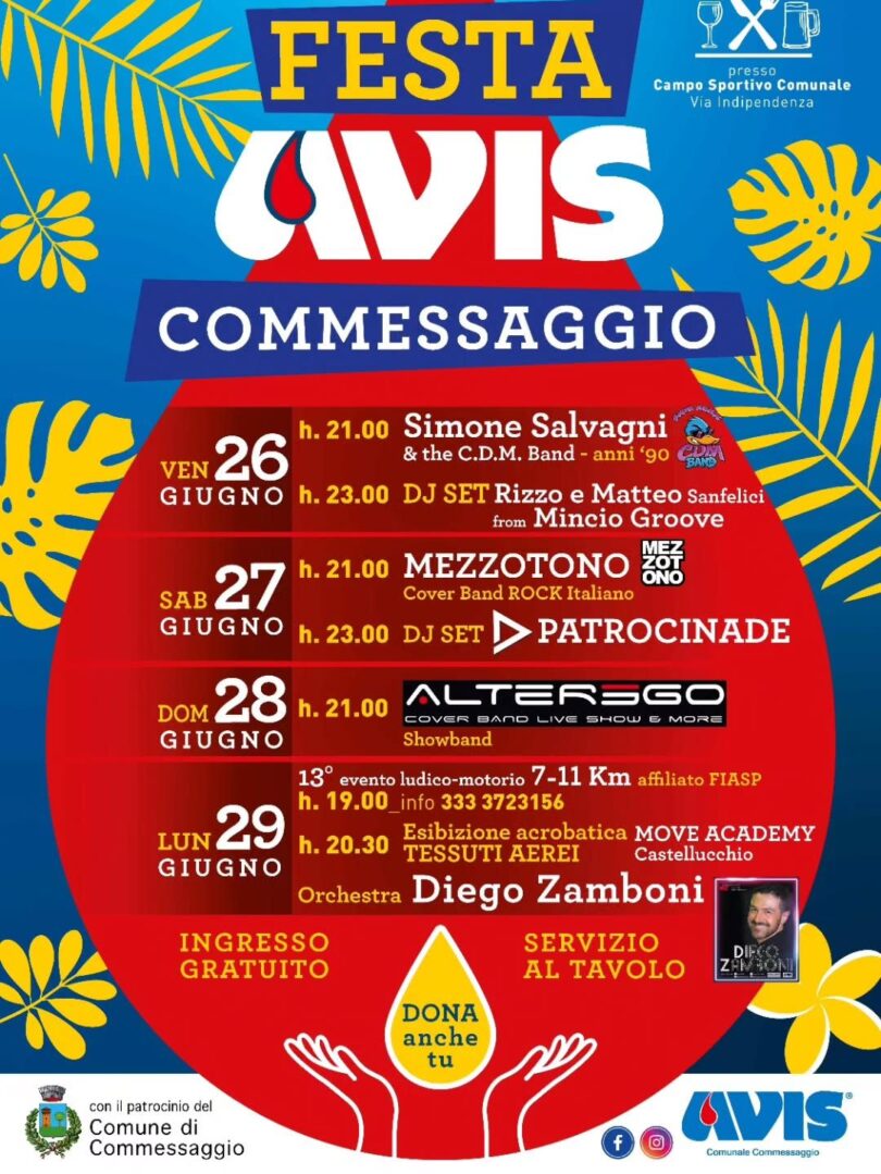Locandina Festa Avis Commessaggio