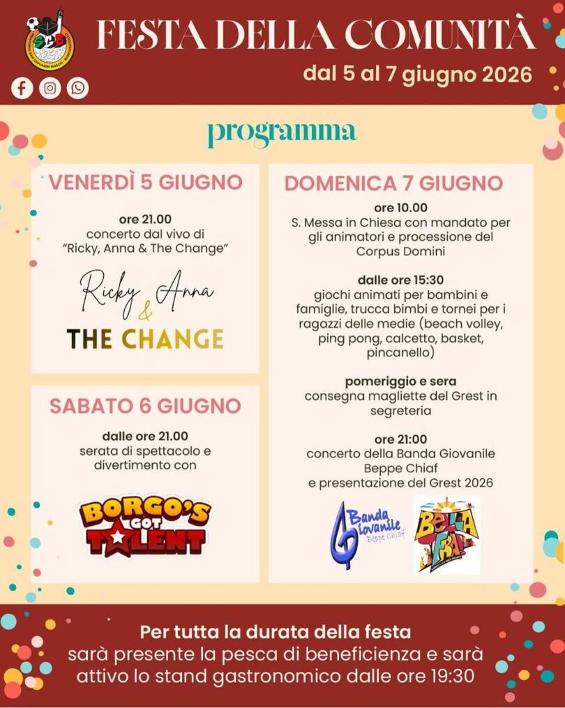 Locandina Festa della comunità