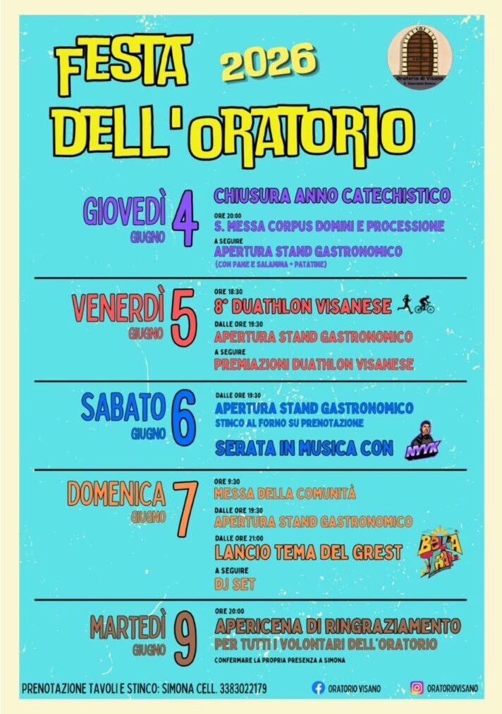 Locandina Festa dell'oratorio