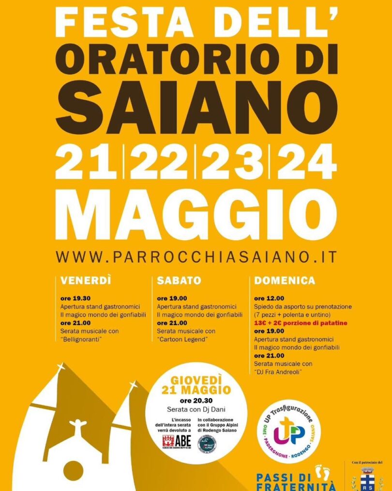 Locandina Festa dell'oratorio di Saiano