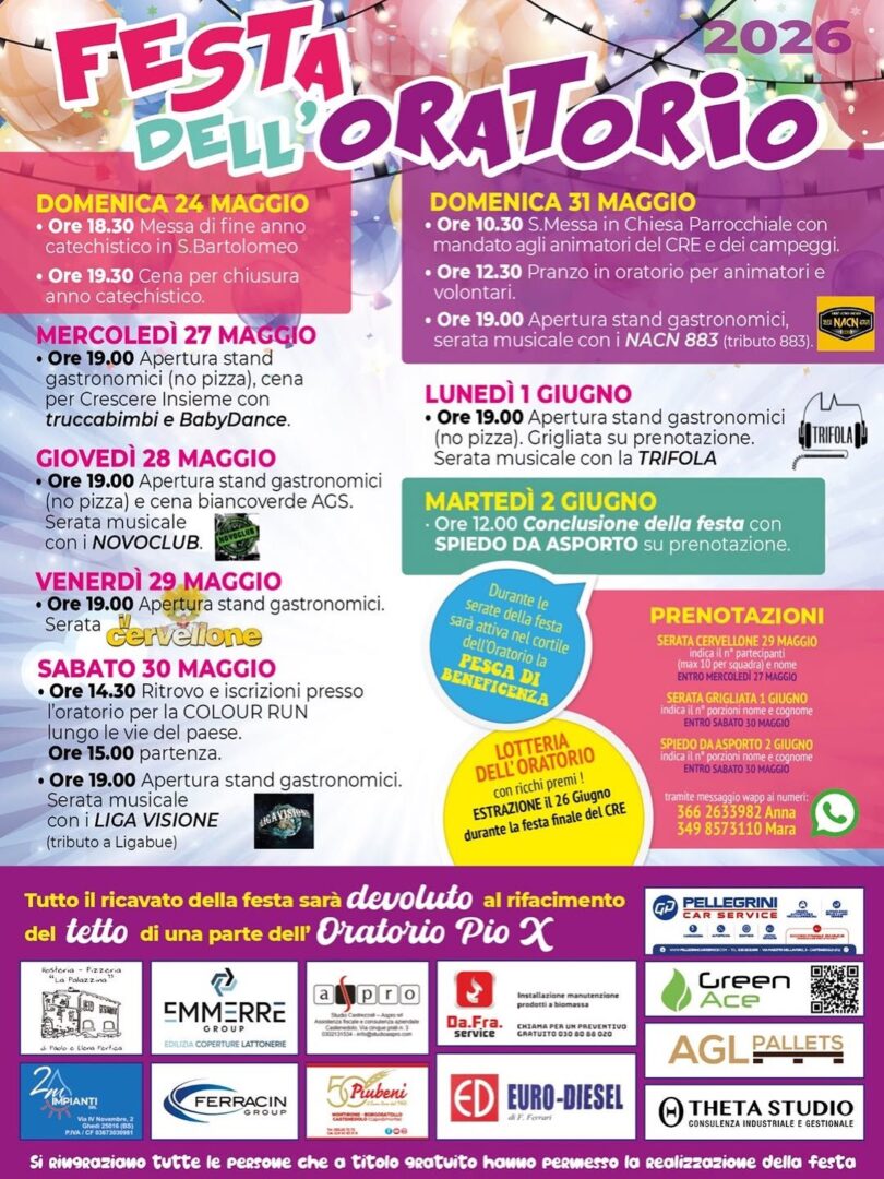 Locandina Festa dell'oratorio