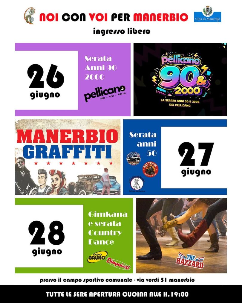 Locandina Noi con voi per Manerbio