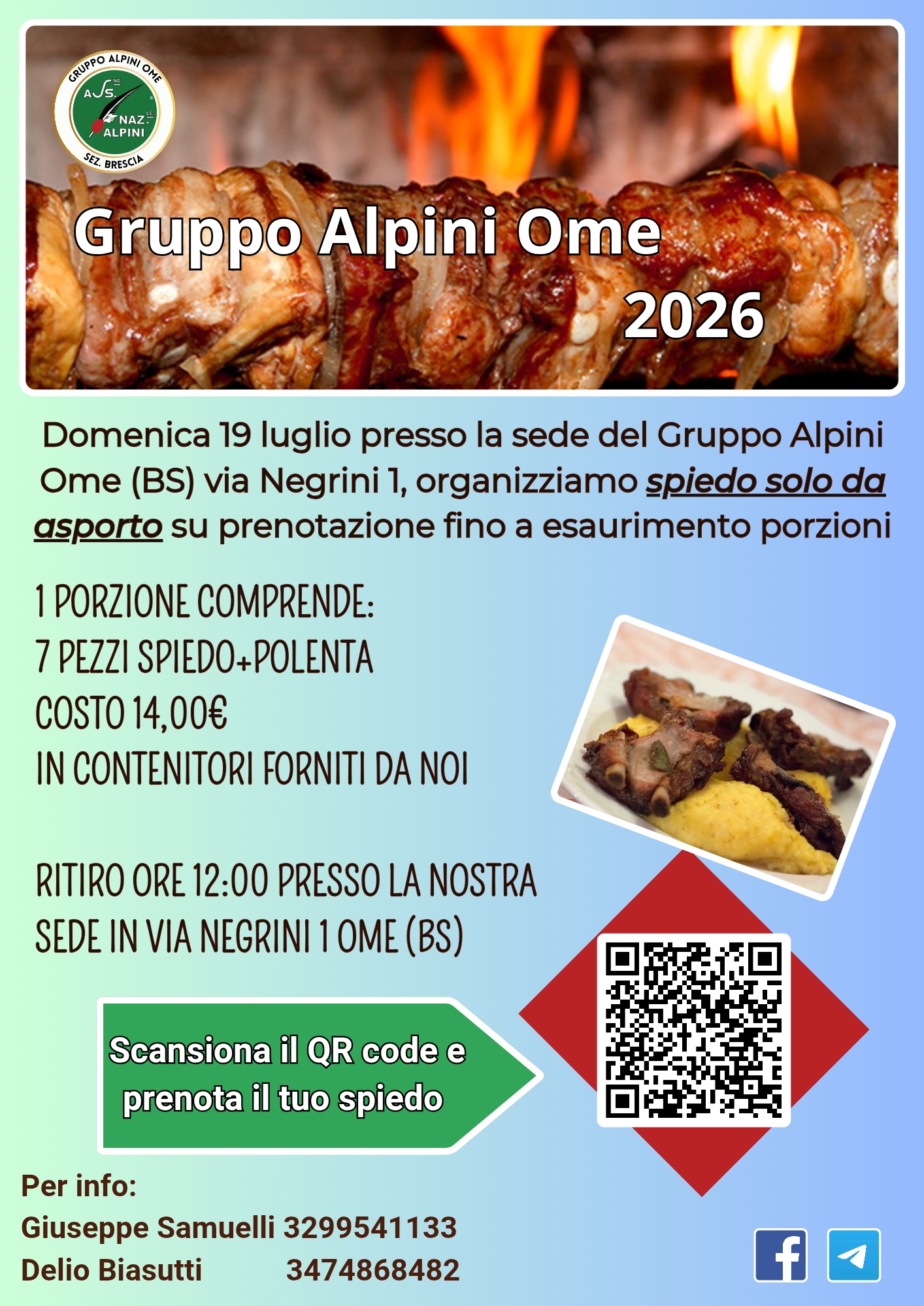 Locandina Spiedo gruppo alpini Ome