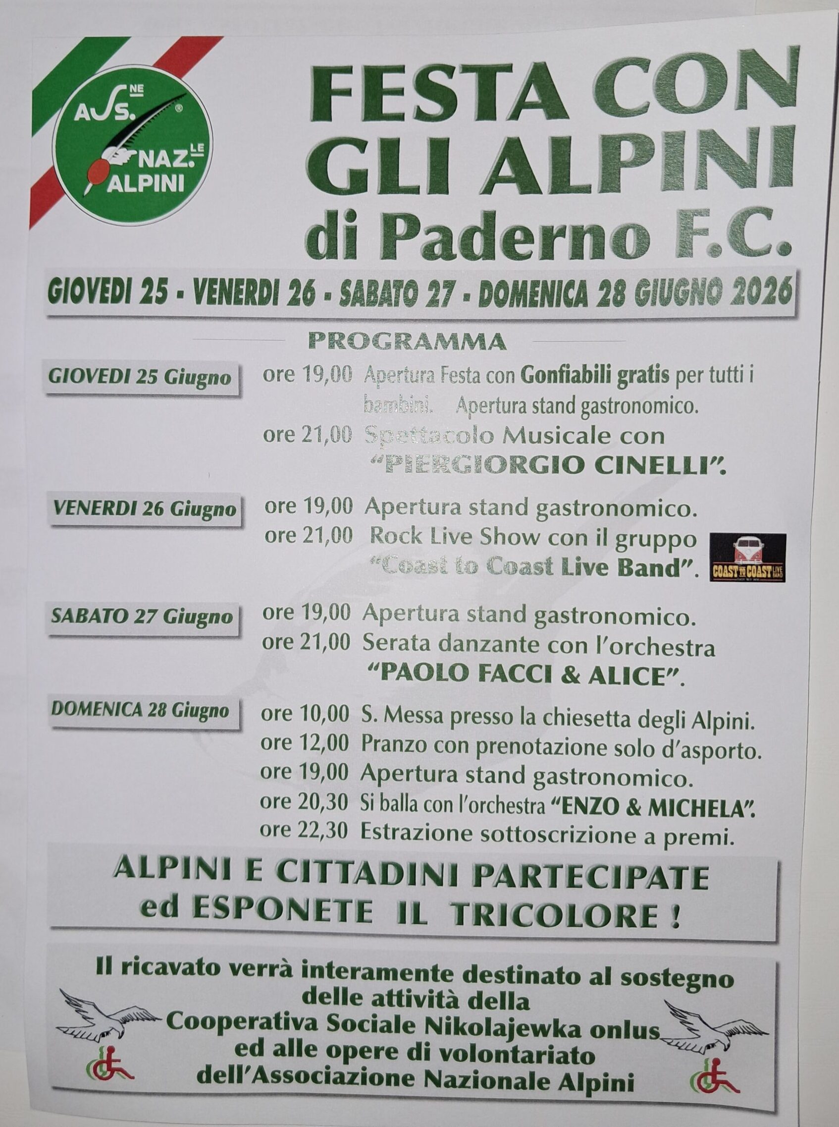 Locandina Festa con gli alpini