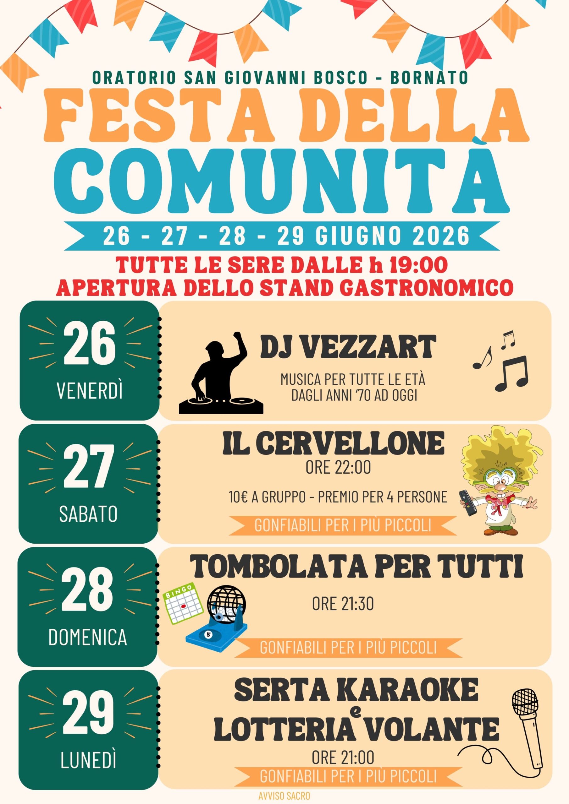 Locandina Festa oratorio a Bornato