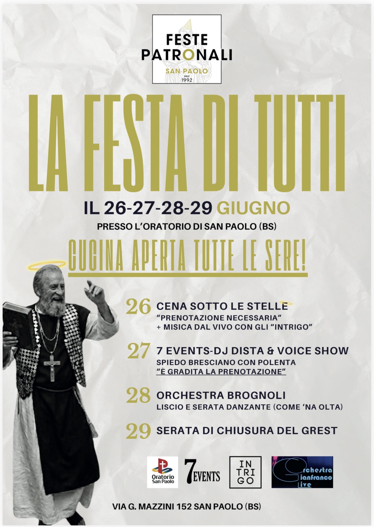 Locandina Feste patronali San paolo