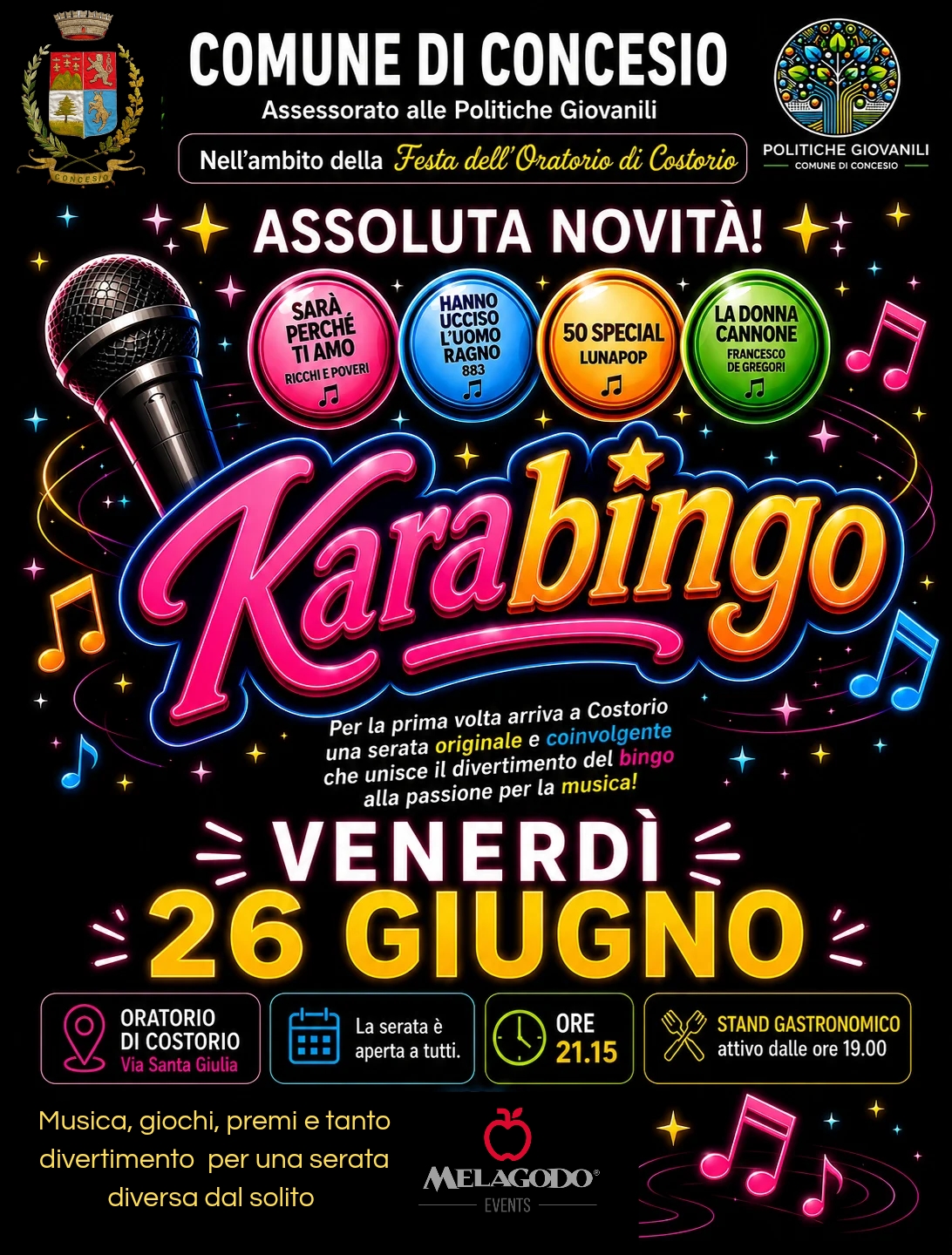 Locandina Karabingo festa oratorio costorio