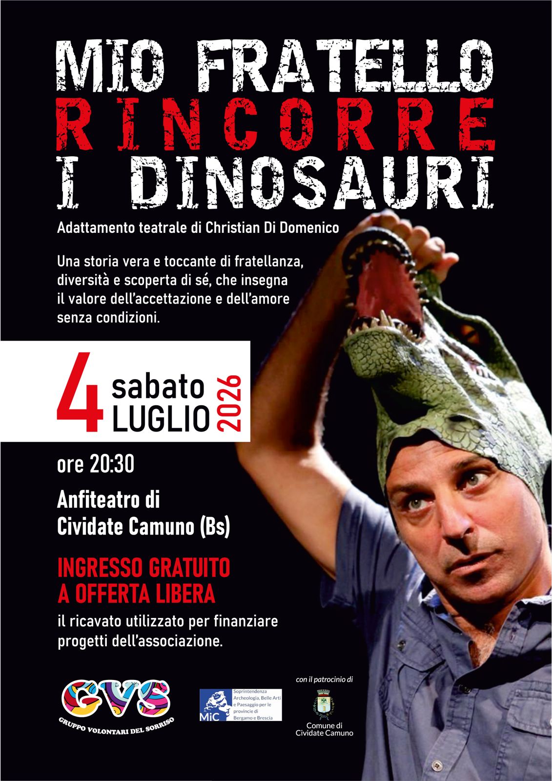 Locandina Spettacolo mio fratello rincorre i dinosauri