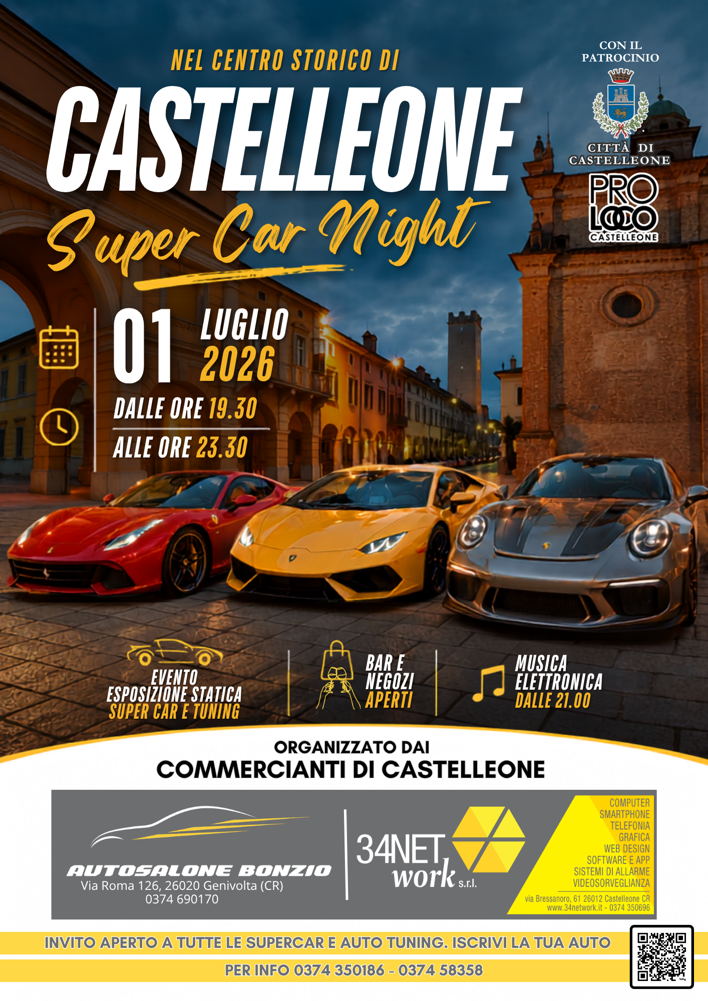 Locandina Super car night Castelleone