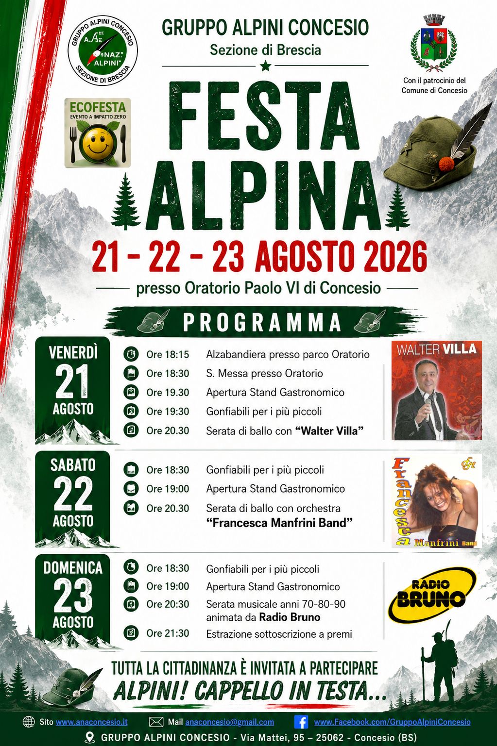 Locandina Festa alpina a Concesio