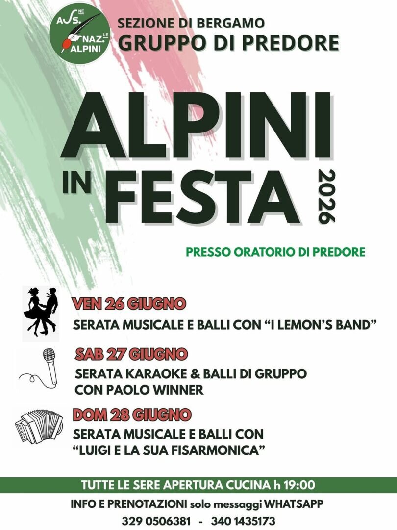 Locandina Alpini in festa a Predore