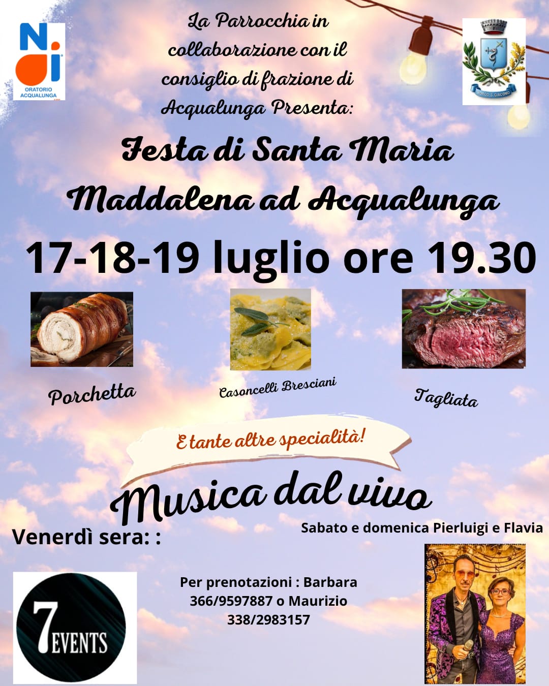 Locandina Festa di santa maria maddalena