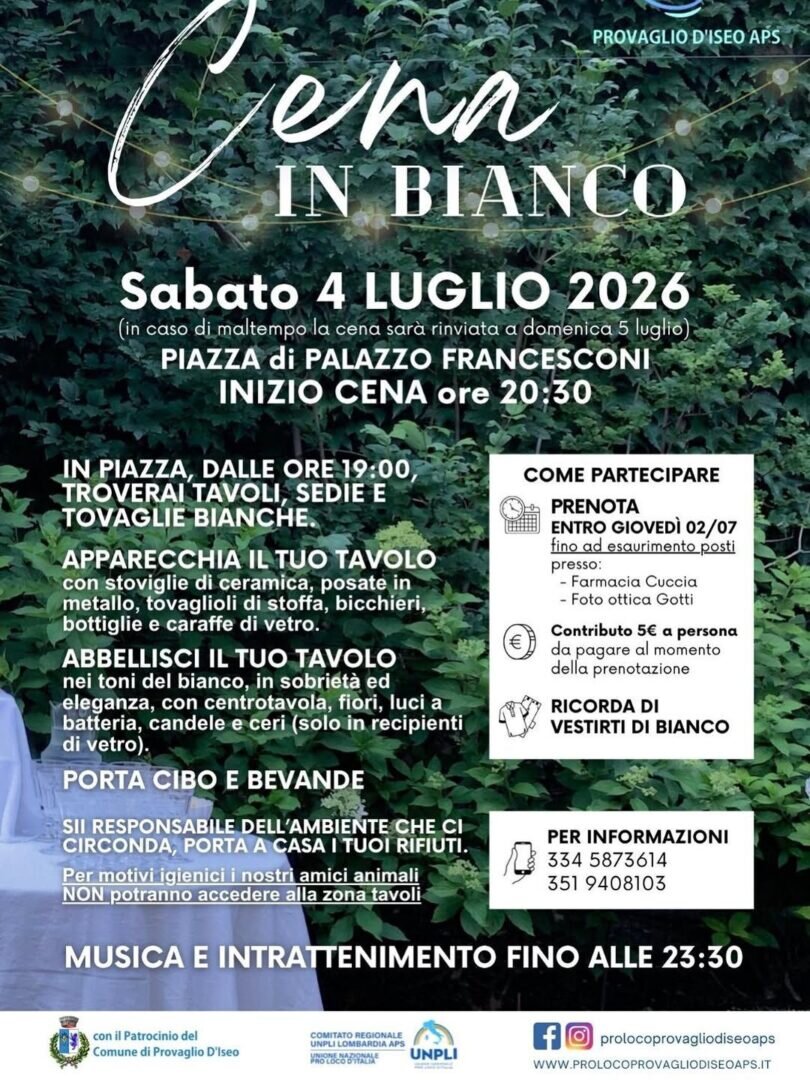 Locandina Cena in bianco