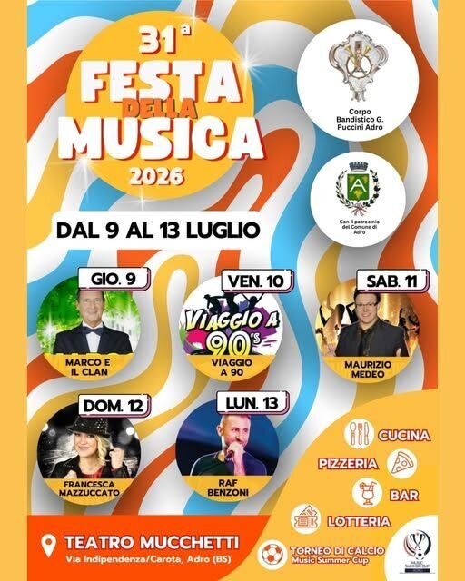 Locandina Festa della Musica di Adro