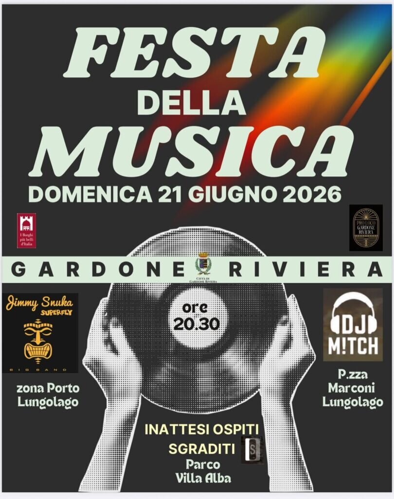 Locandina Festa della musica Gardone Riviera