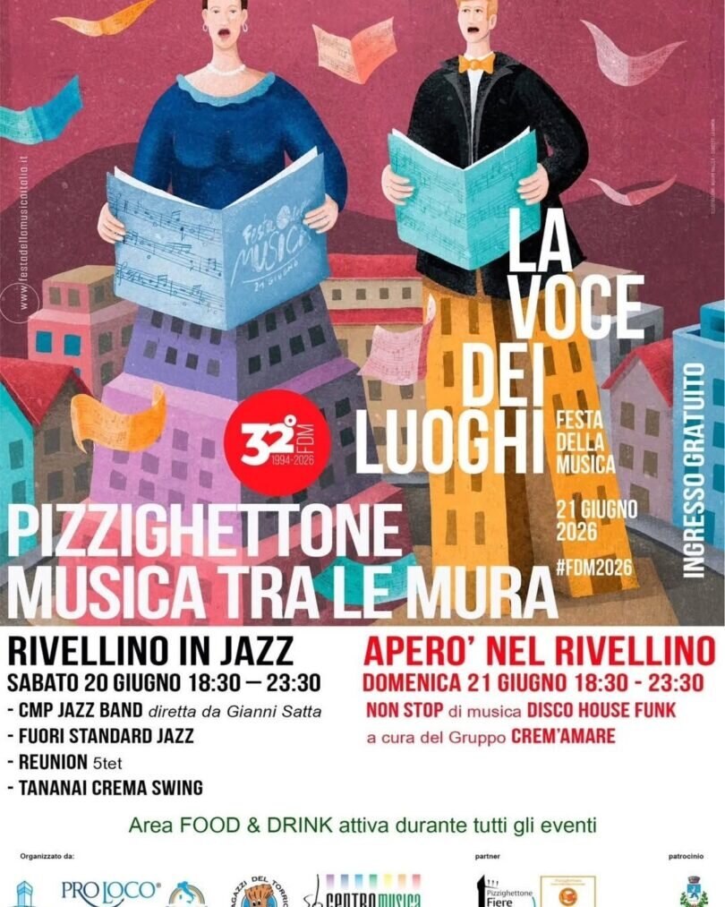 Locandina Festa della musica Pizzighettone