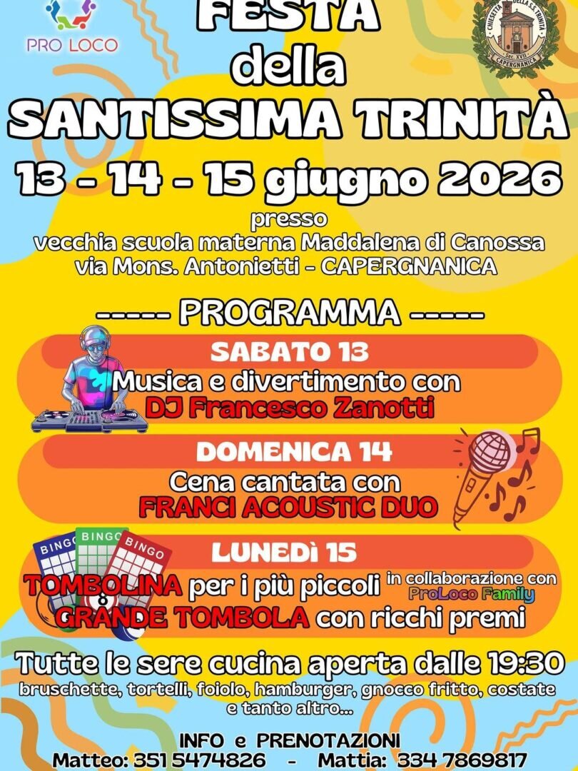 Locandina Festa della santissima trinità
