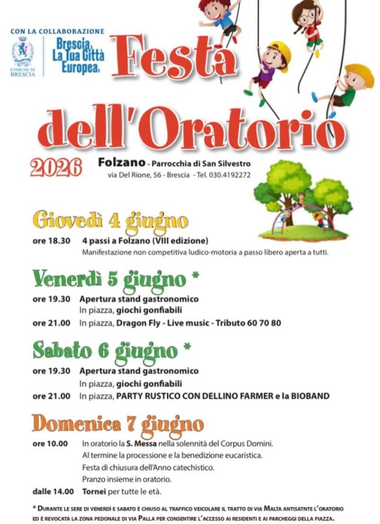 Locandina Festa dell'oratorio di Folzano