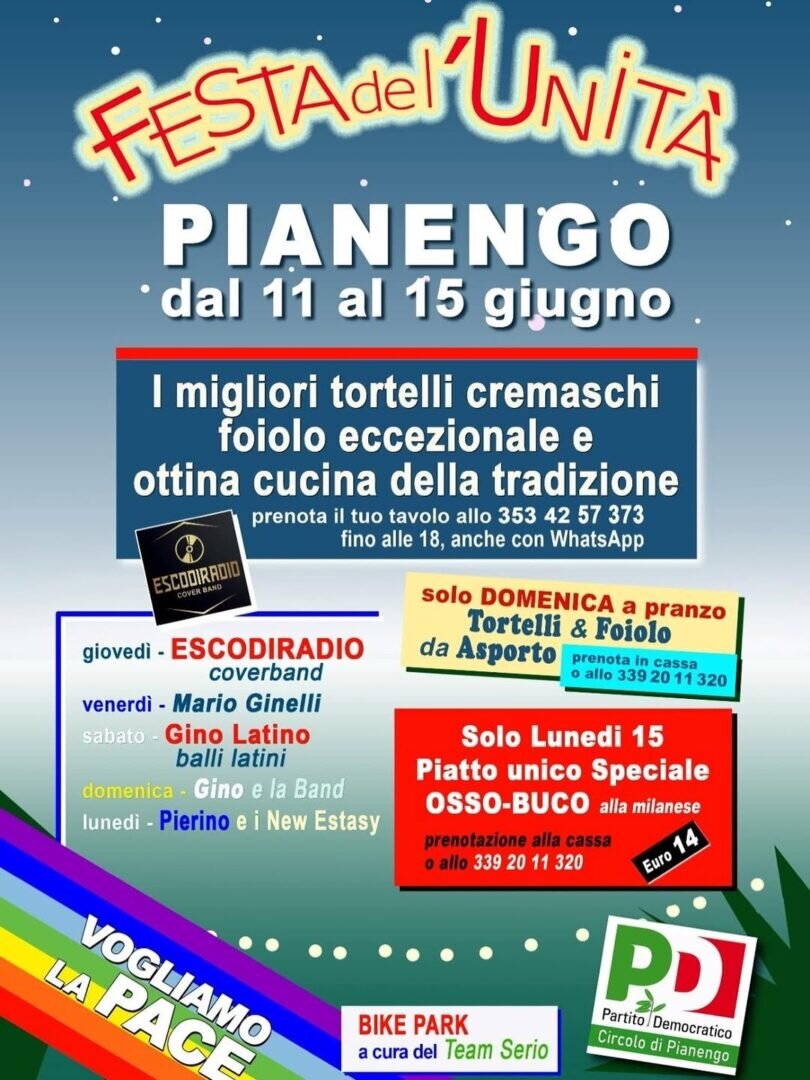 Locandina Festa dell'unità