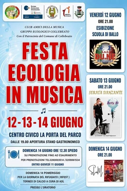 Locandina Festa ecologica in Musica