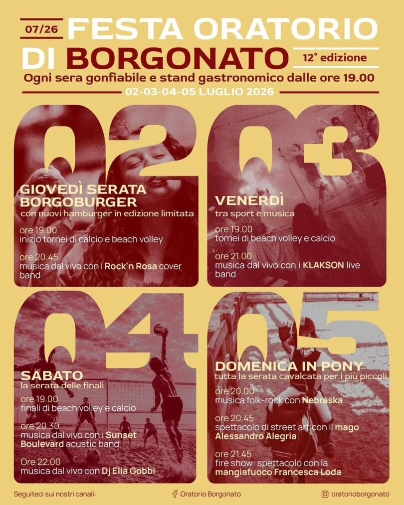 Locandina Festa oratorio di Borgonato
