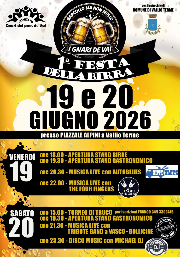 Locandina Festa della birra dei gnari de vai