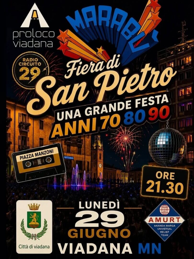 Locandina Marabù festa anni 70 80 90