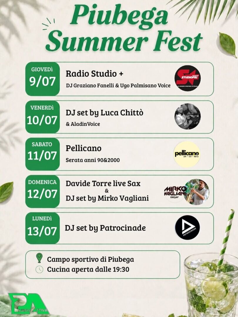 Locandina Piubega Summer Fest