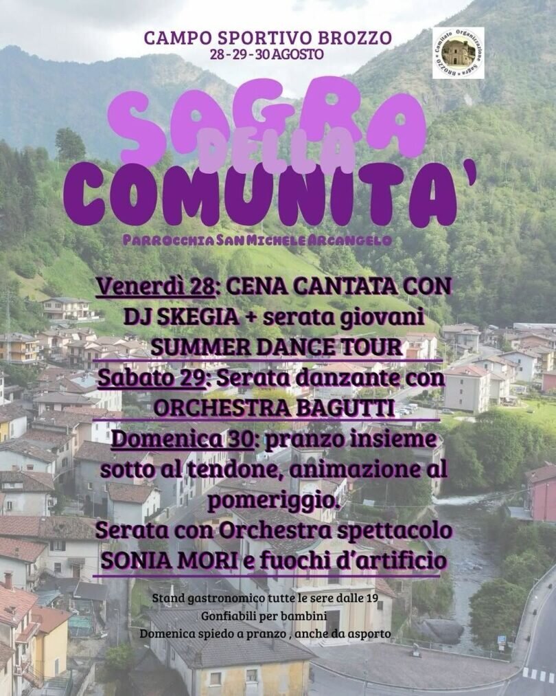 Locandina Sagra della comunità di Brozzo