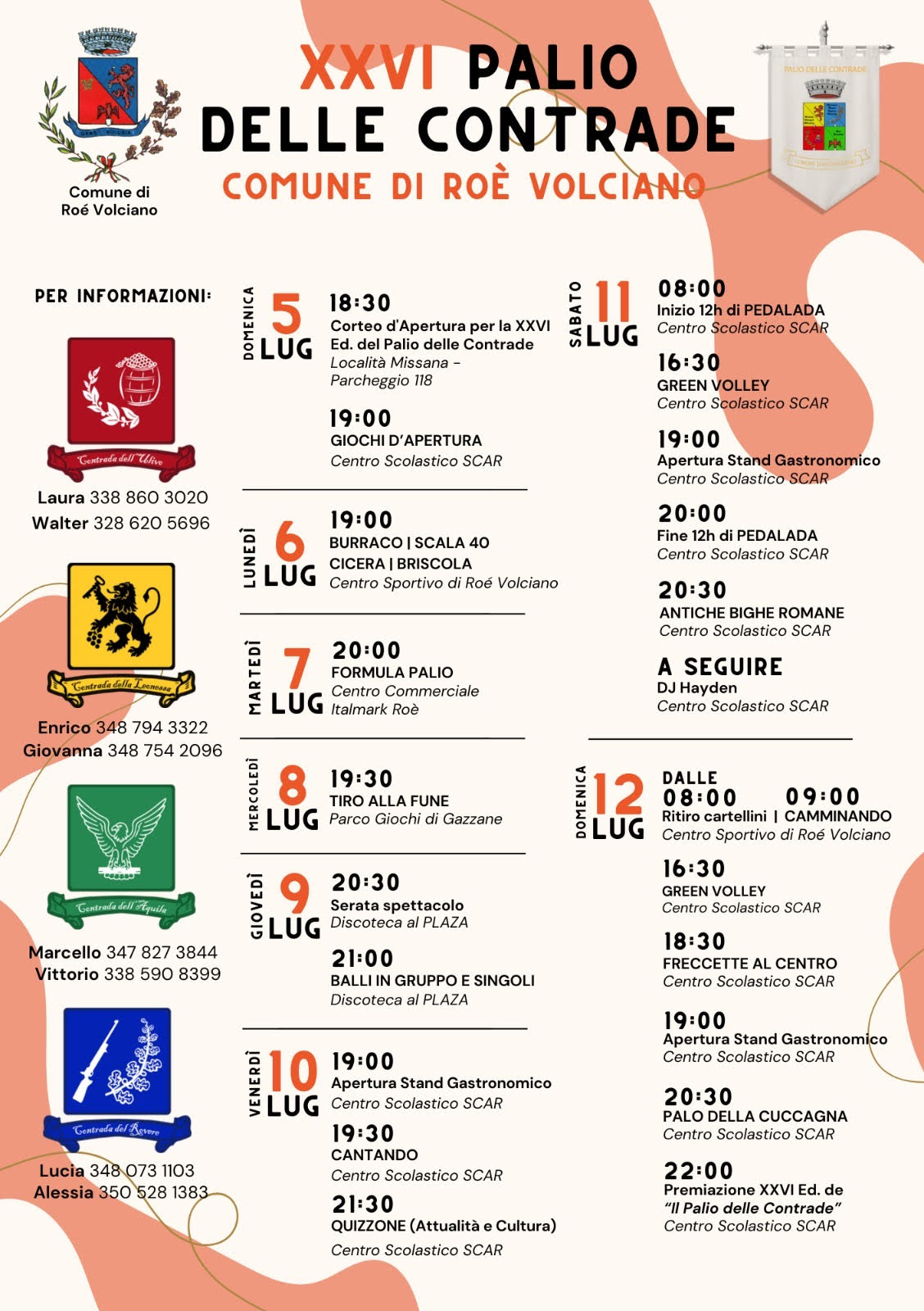 Locandina Palio delle contrade di Roé Volciano