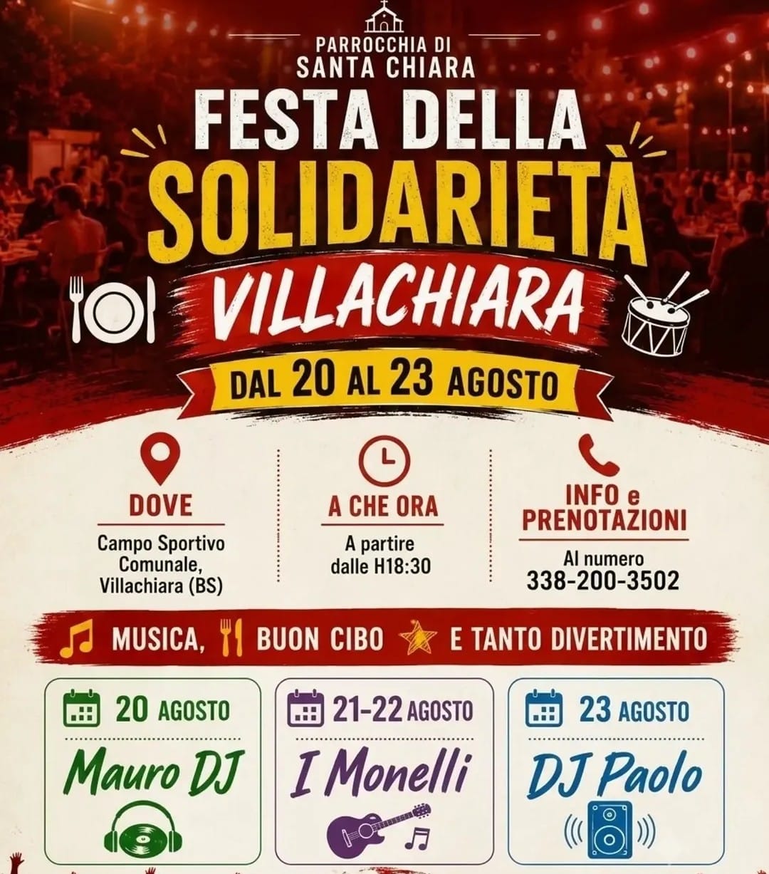 Locandina Festa della solidarietà - Villachiara