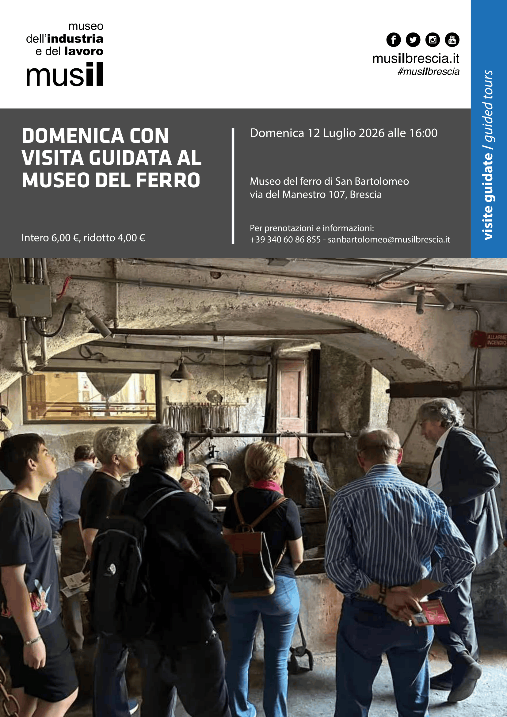 Locandina Visita guidata al museo del ferro