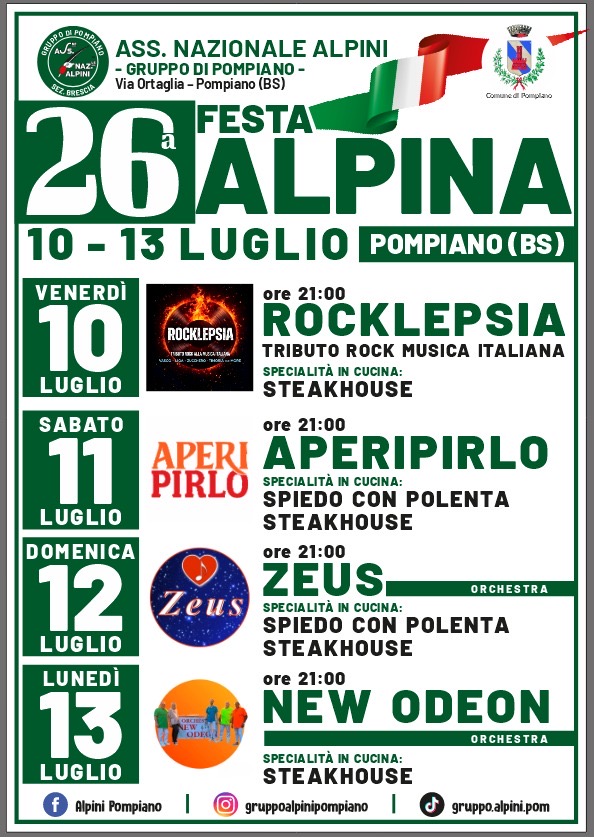 Locandina Festa alpini Pompiano