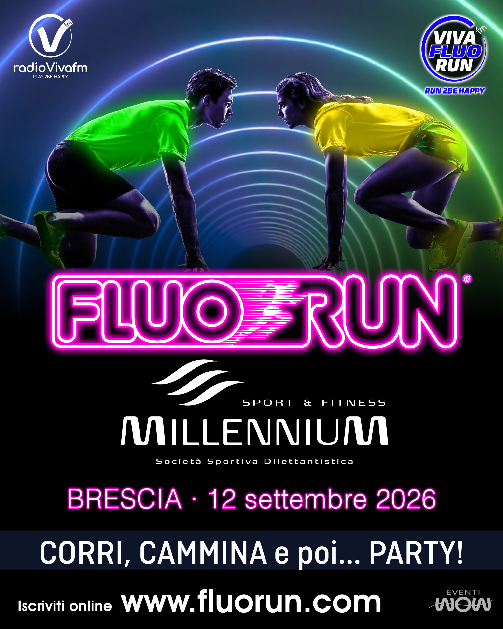 Locandina Viva fluo run millennium