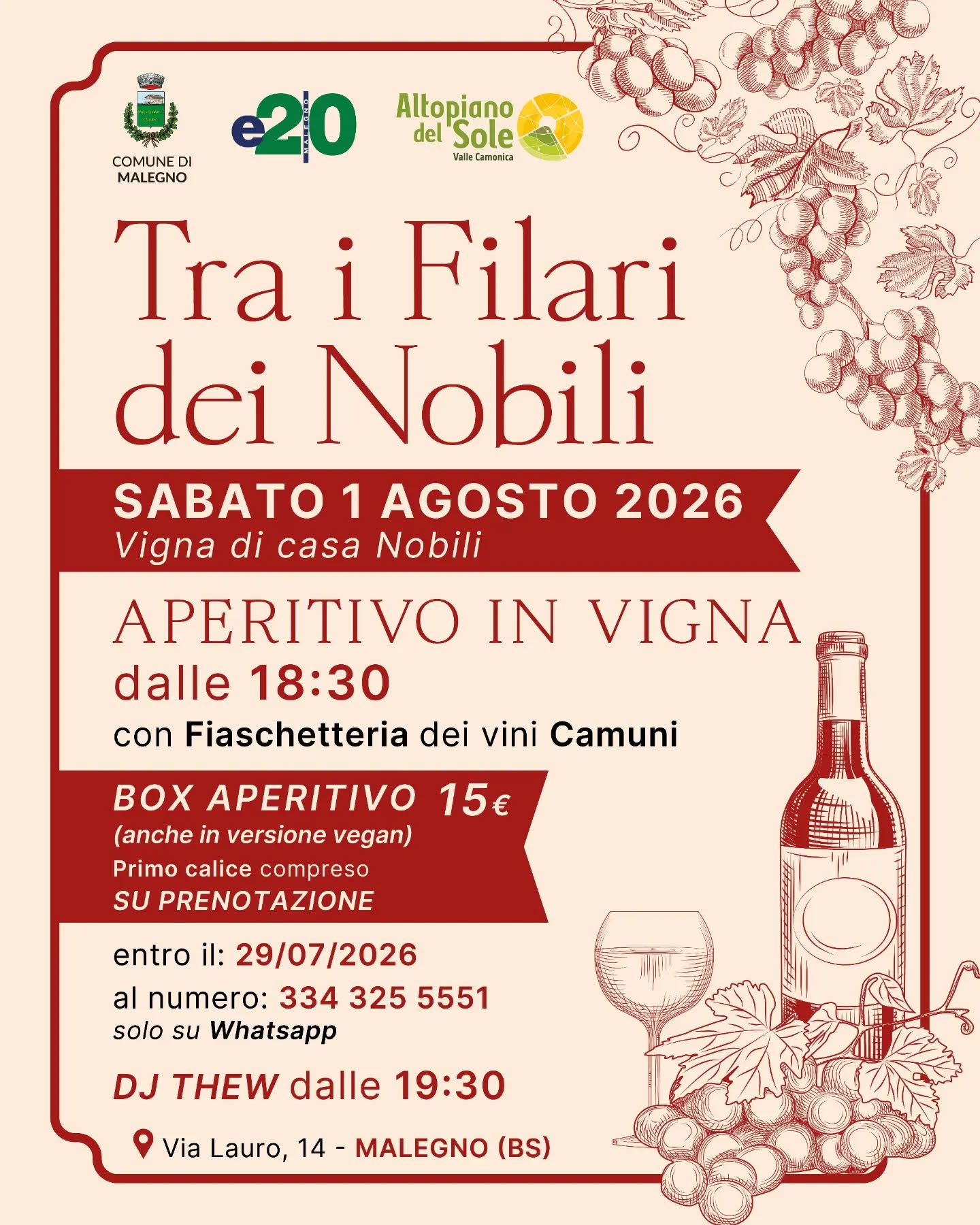 Locandina Tra i filari dei nobili - aperitivo in vigna
