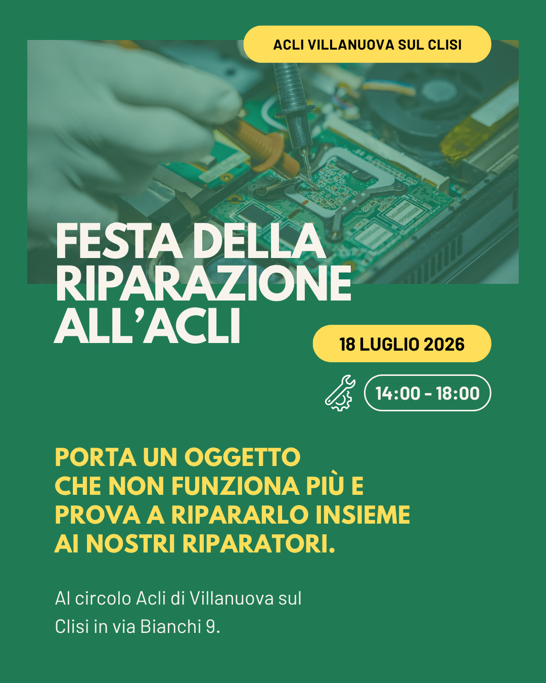 Locandina Festa della riparazione all’ACLI