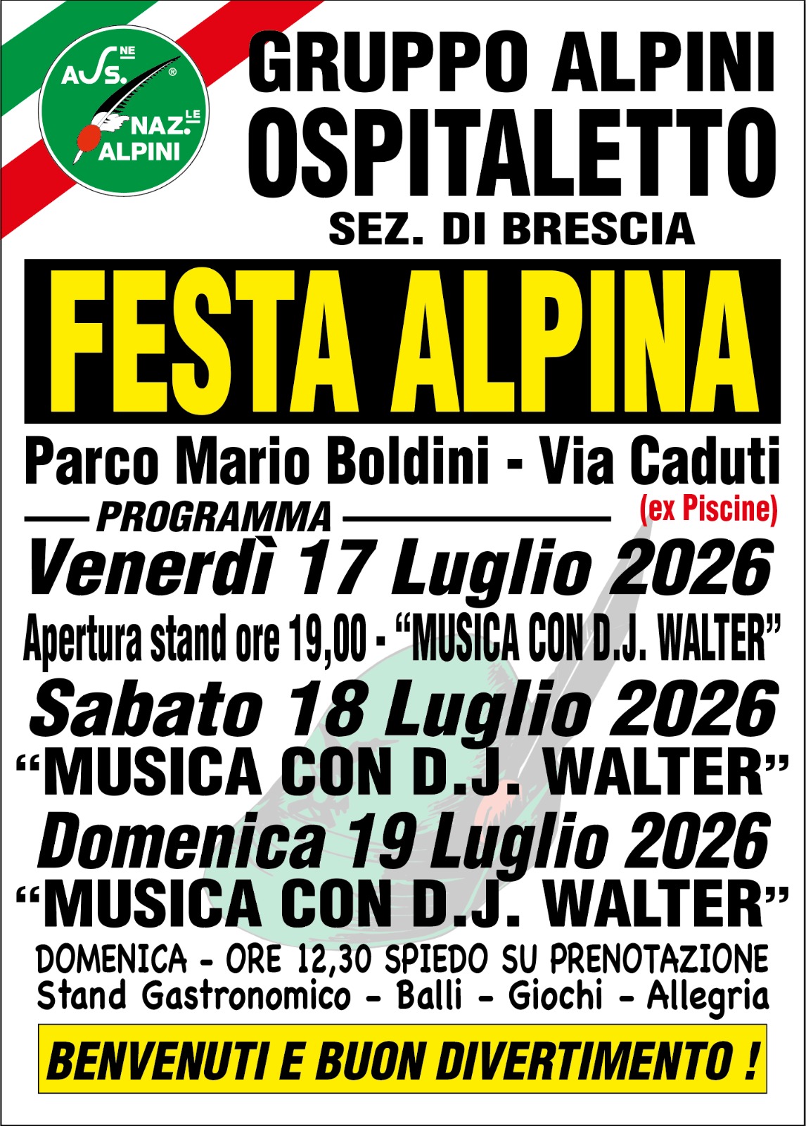Locandina Festa alpina Ospitaletto