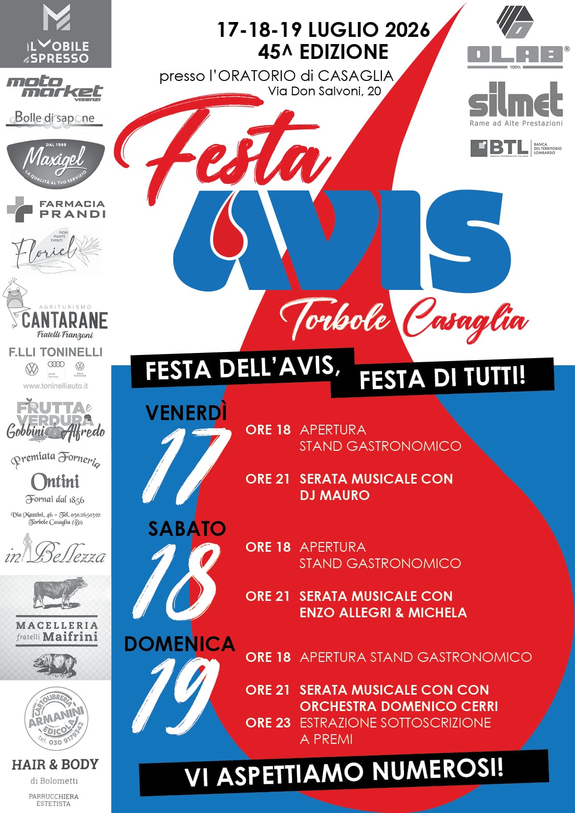 Locandina Festa avis Torbole Casaglia