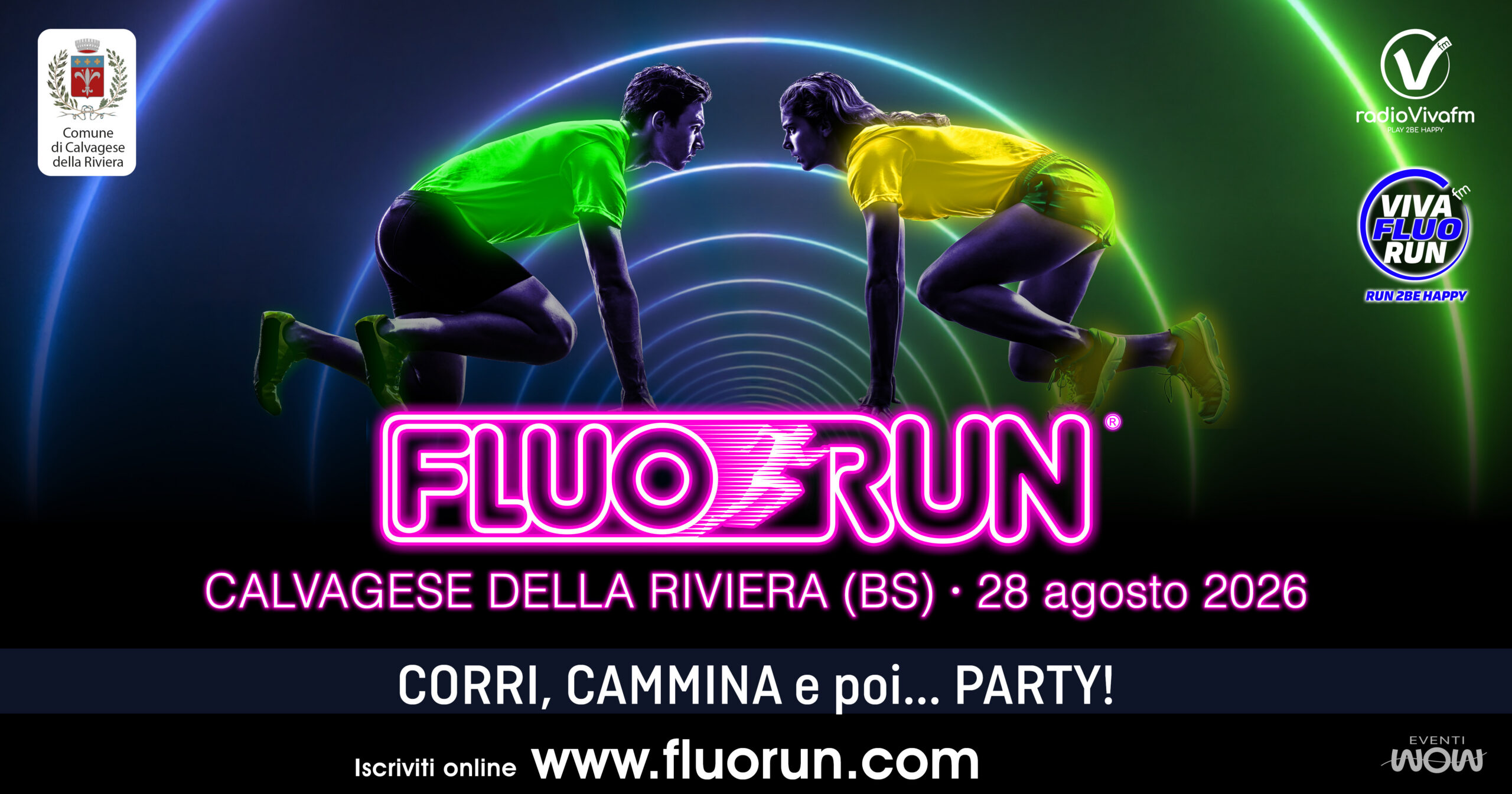 Locandina Viva fluo run Calvagese della Riviera
