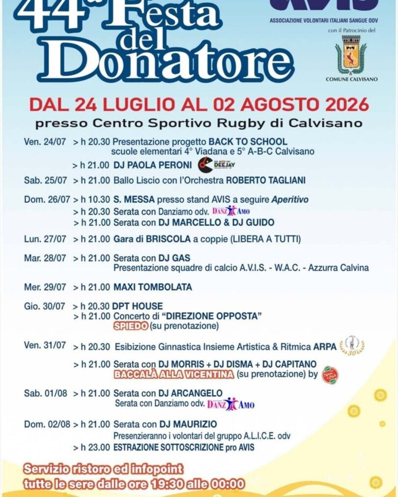 Locandina Festa del donatore